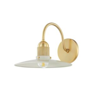 Leanna One Light Wall Sconce in Aged BrassSoft Cream by Mitzi