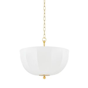 Meshelle One Light Pendant in Aged Brass by Mitzi