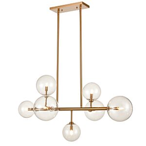 Delilah Seven Light Chandelier in Aged Brass by Avenue Lighting