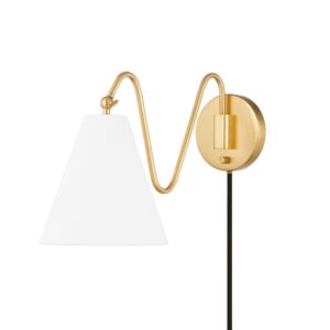 Onda One Light Wall Sconce in Aged Brass by Mitzi