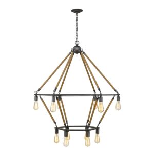 Holden 12-Light Antique Gray Wagon Wheel Chandelier