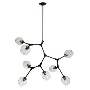 Artcraft Organic 8-Light Chandelier in Vintage Brass