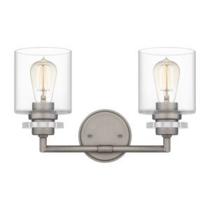 Jaspar 2-Light Bathroom Vanity Light in Antique Nickel