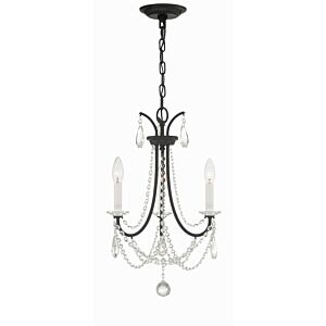 Karrington 3-Light Mini Chandelier in Matte Black