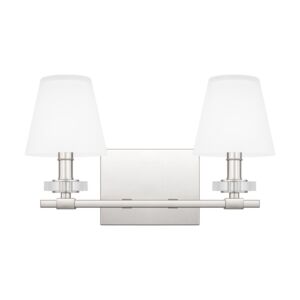 Kelsey Glen 2-Light Bathroom Vanity Light in Polished Nickel