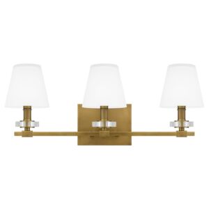 Kelsey Glen 3-Light Bathroom Vanity Light in Weathered Brass