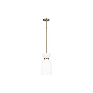 Londyn One Light Pendant in Burnished Brassith Milk White Glass by Visual Comfort Studio