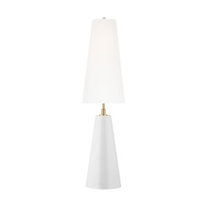 Visual Comfort Studio Lorne Table Lamp in Arctic White And Burnished Brass by Kelly Wearstler