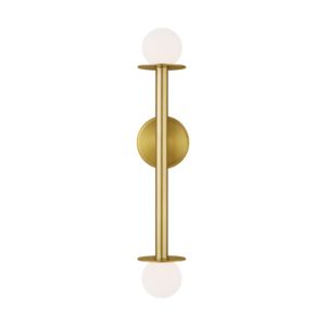 Nodes Two Light Wall Sconce in Burnished Brass by Visual Comfort Studio