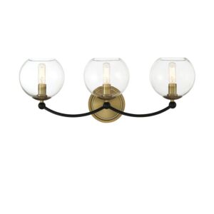 Kearney Park  Bathroom Vanity Light in Coal And Soft Brass by Minka Lavery