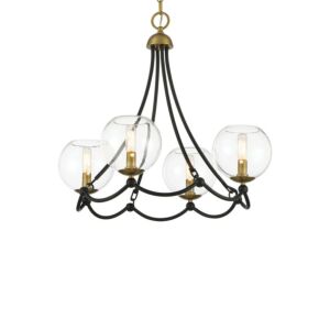 Kearney Park  Chandelier in Coal And Soft Brass by Minka Lavery