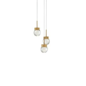 Double Bubble LED Pendant in Aged Brass by Modern Forms