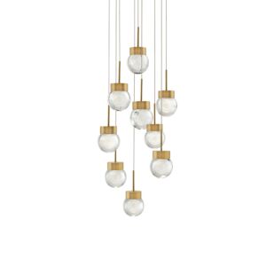 Double Bubble LED Pendant in Aged Brass by Modern Forms