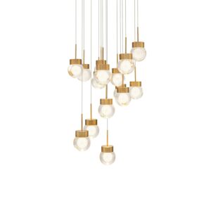 Double Bubble LED Pendant in Aged Brass by Modern Forms