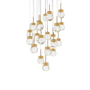 Double Bubble LED Pendant in Aged Brass by Modern Forms