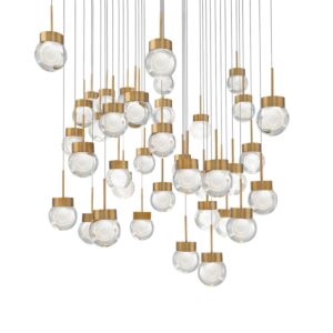 Double Bubble LED Pendant in Aged Brass by Modern Forms