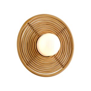 Hula Hoop  Wall Sconce in Natural Rattan Stainless Steel by Corbett Lighting