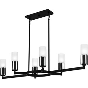 Six Light Linear Chandelier