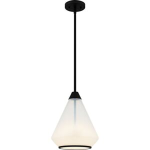 Haze  Mini Pendant in Matte Black by Quoizel