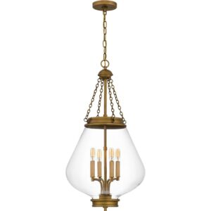 Wallace  Pendant in Weathered Brass by Quoizel