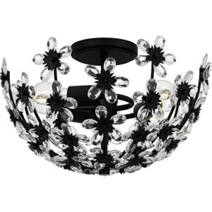 Rosemary  Semi Flush Mount in Matte Black by Quoizel