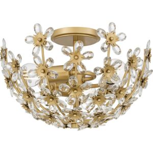 Rosemary  Semi Flush Mount in Soft Gold by Quoizel