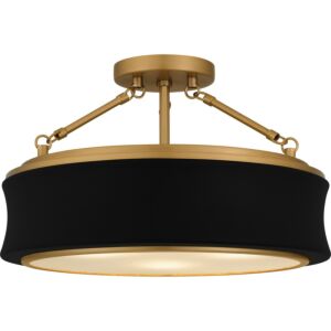 Dylan  Semi Flush Mount in Matte Black by Quoizel