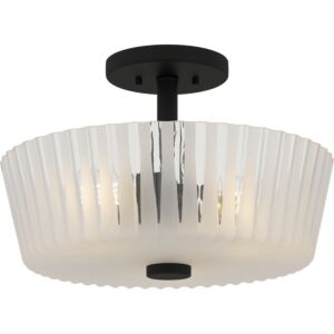 Gray  Semi Flush Mount in Matte Black by Quoizel