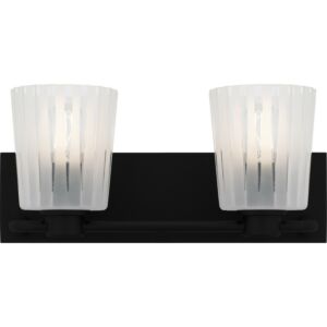 Gray  Bathroom Bathroom Vanity Light in Matte Black by Quoizel