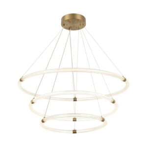 Inkara LED Pendant in Aged Gold Brass by Matteo Lighting