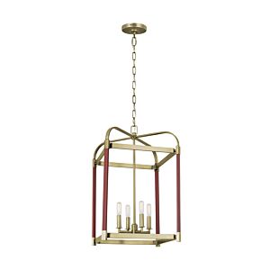 Hadley 4-Light Lantern in Time Worn Brass