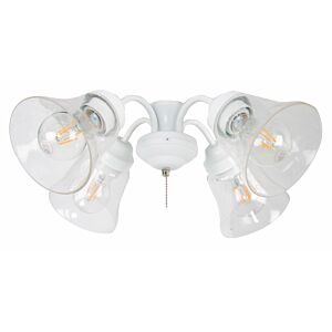 Craftmade 4 Light Universal Fan Light Kit in White with Clear Seeded Glass