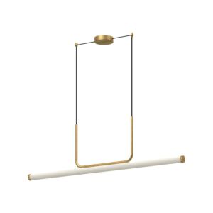 Vesper LED Linear Pendant in Brushed Gold by Kuzco Lighting