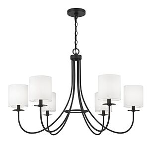  Six Light Chandelier in Matte Black by Meridian