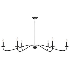  Six Light Chandelier in Matte Black by Meridian