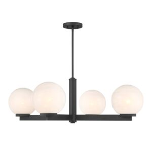 4-Light  Chandelier in Matte Black