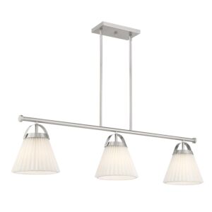 3-Light  Linear Chandelier in Brushed Nickel