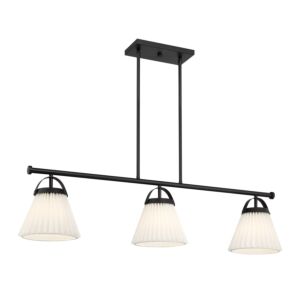 3-Light  Linear Chandelier in Matte Black