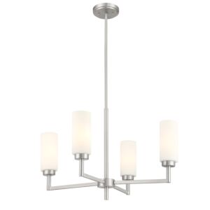 4-Light  Chandelier in Brushed Nickel