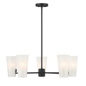 5-Light  Chandelier in Matte Black