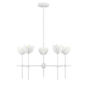 5-Light  Chandelier in Bisque White