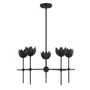 5-Light  Chandelier in Matte Black