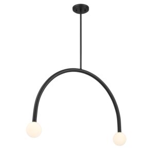 2-Light  Chandelier in Matte Black