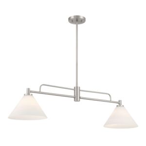 2-Light  Chandelier in Brushed Nickel