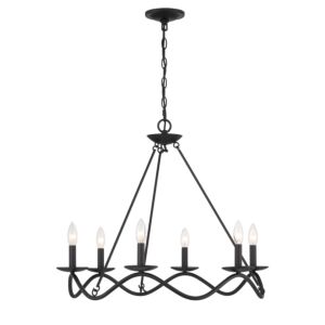 6-7 Light  Chandelier in Matte Black