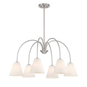 6-7 Light  Chandelier in Brushed Nickel