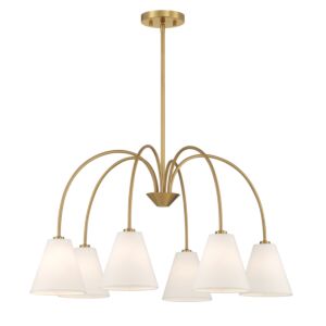 6-7 Light  Chandelier in Natural Brass