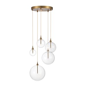  LED Pendant in Natural Brass by Meridian