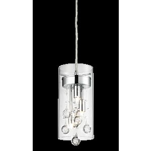 Glass Encased Bubble Droplet Three Light Pendant in Chrome by Matteo Lighting