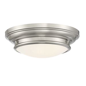  Two Light Flush Mount in Brushed Nickel by Meridian